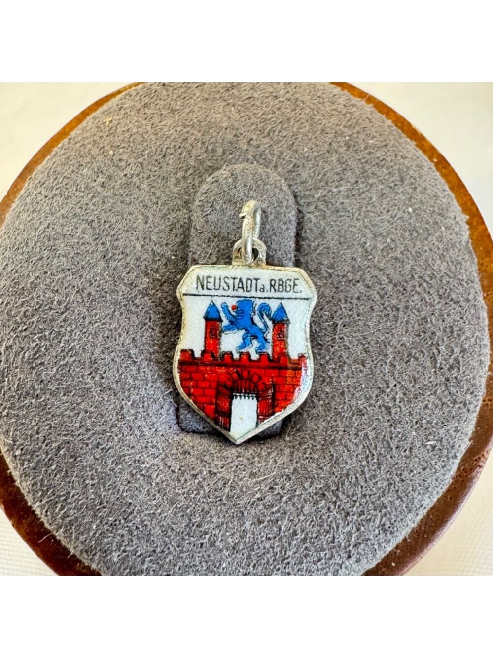 Small Neustadt Shield Shaped Charm VTG 800 Silver Size 0.75'' Length